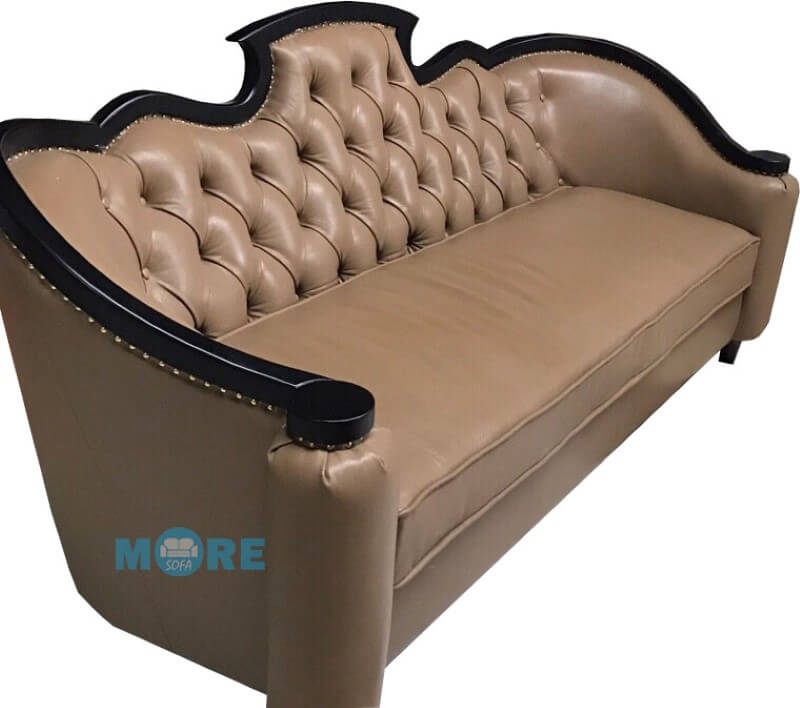 Sản xuất hoàn thiện Sofa tân cổ điển MS-028 gỗ tự nhiên Óc chó, bọc da bò thật nhập khẩu, nguyên liệu tự nhiên tạo cảm giác ấm cúng, gần gũi với thiên nhiên. sofa văng