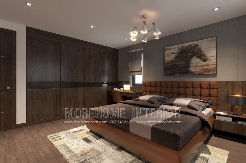 Giường ngủ màu nâu