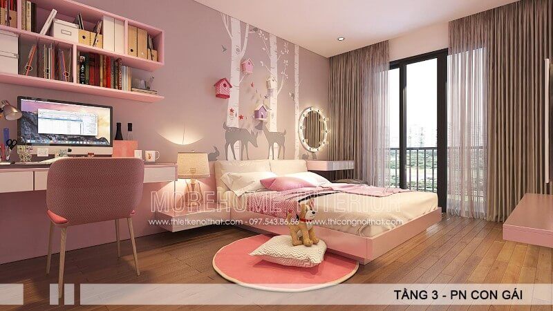 Mẫu giường ngủ đẹp chất liệu gỗ An Cường có khả năng chống cong vênh, mối mọt cao. Tone màu trắng chủ đạo mang đến vẻ đẹp thanh khiết, dễ chịu vô ngần, giúp cho con bạn cảm thấy thư thái, giảm bớt những áp lực, căng thẳng trong học tập