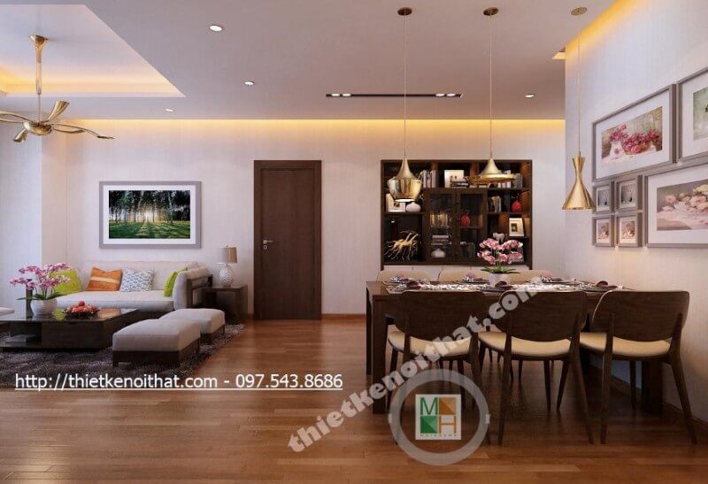 Trang trí nội thất phòng ăn chung cư phong cách hiện đại Thiết kế nội thất phòng ăn chung cư