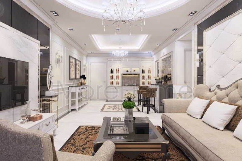 Đá ốp tường nhân tạo cao cấp được gia chủ lựa chọn cho không gian tiếp khách thêm sang trọng và ấn tượng hơn Danh sách các mẫu thiết kế đá ốp tường phòng khách đẹp