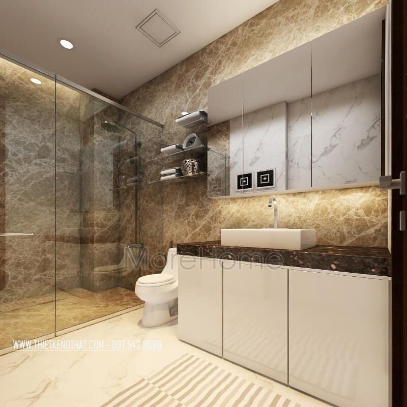 Thiết kế nội thất phòng tắm hiện đại cho nhà phố