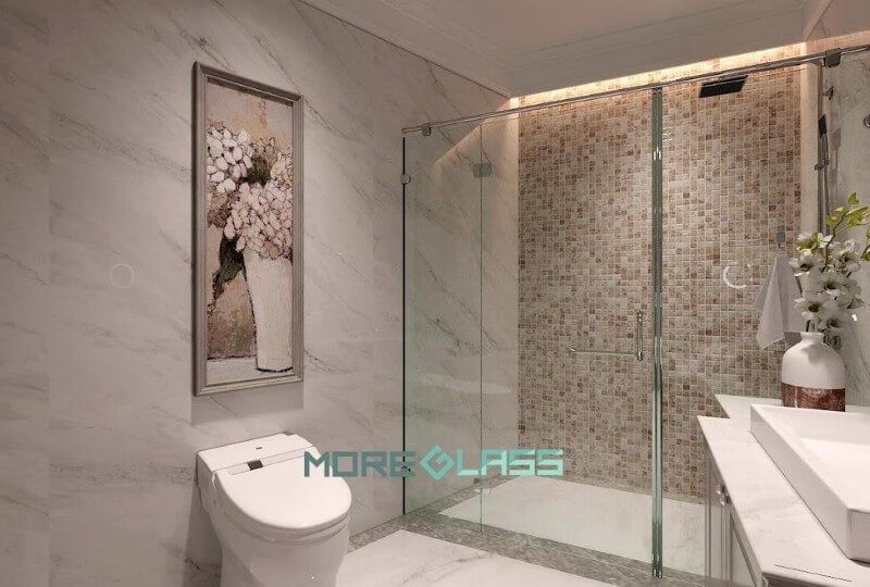 Thiết kế phòng tắm chung cư đơn giản tính tế là xu hướng được nhiều hộ gia đình ưa chuộng.