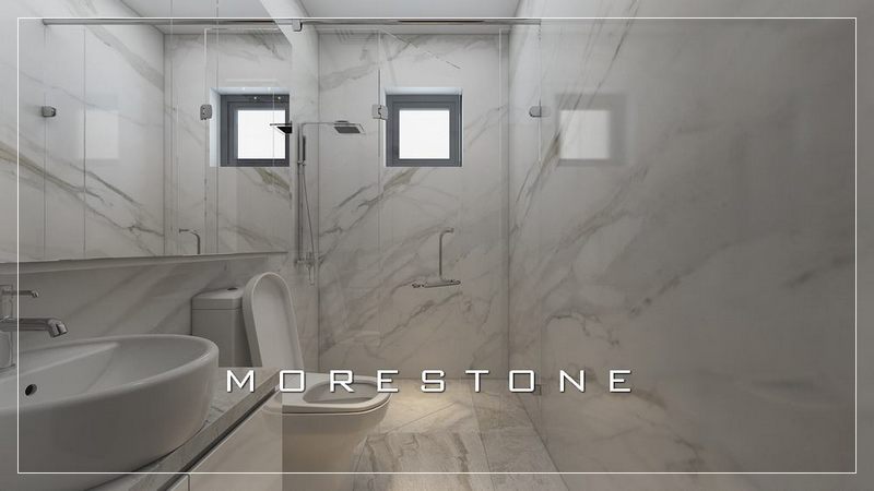 Sử dụng đá trắng hy lạp ốp lát phòng tắm hiện đại