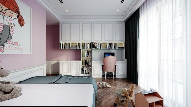 Phòng ngủ có góc học tập