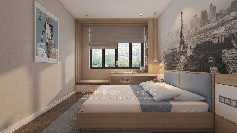 Phòng ngủ có góc học tập