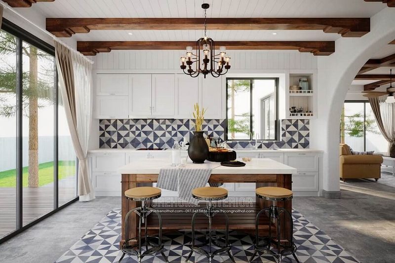 đá ốp bếp màu trắng