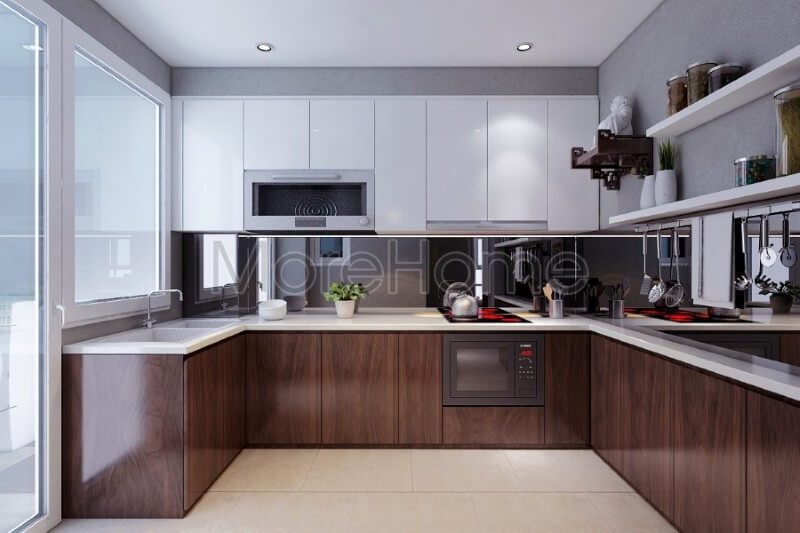 đá ốp bếp màu trắng