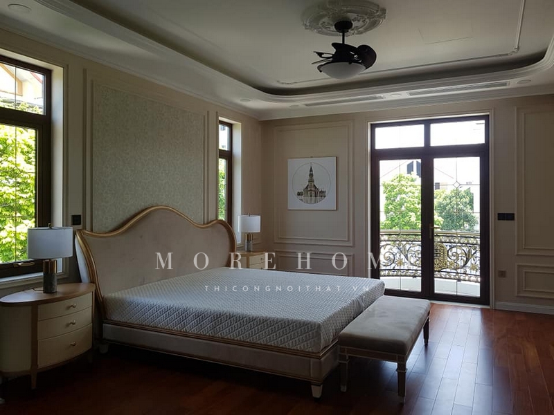 Thi công phòng ngủ nhà phố, biệt thự nội thất mang phong cách tân cổ điển sang trọng, tiện nghi, thẩm mỹ cao
