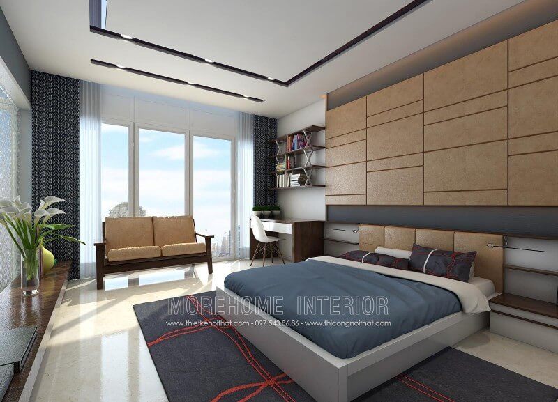 Giường ngủ màu trắng