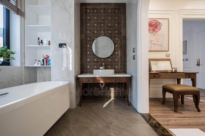 KTS Morehome đã khéo léo kết hợp phòng tắm và phòng thay đồ biệt thự một cách hài hòa