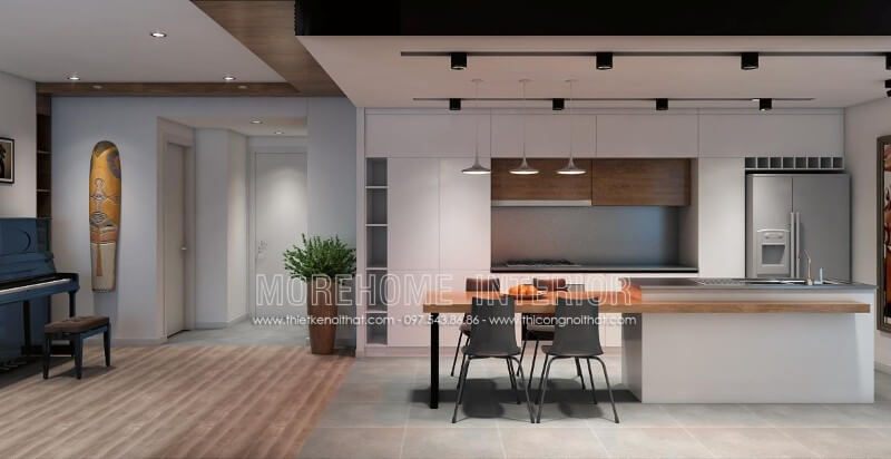 Tủ bếp chung cư ấn tượng, hiện đại cho phòng bếp đẹp, tiện nghi