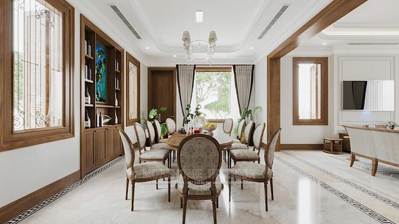 mẫu bàn ăn gỗ tự nhiên cao cấp cho phòng ăn sang trọng