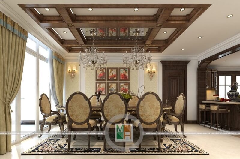 mẫu bàn ăn gỗ tự nhiên cao cấp cho phòng ăn sang trọng