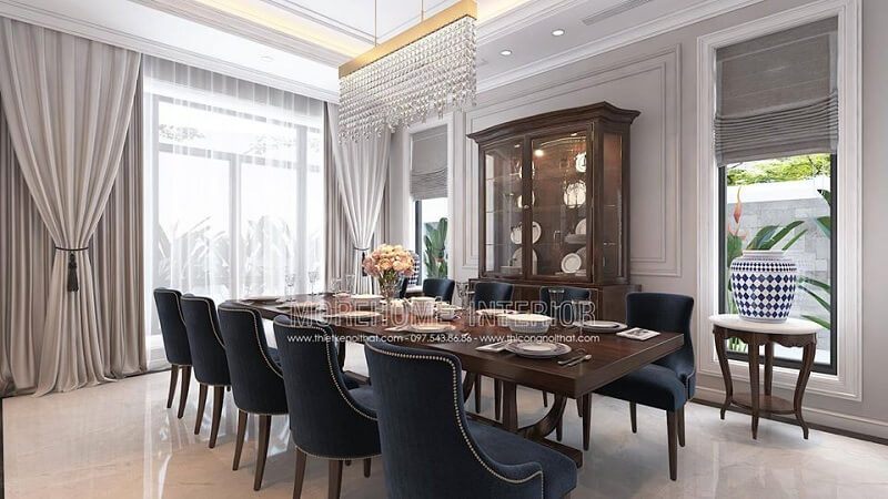 mẫu bàn ăn gỗ tự nhiên cao cấp cho phòng ăn sang trọng