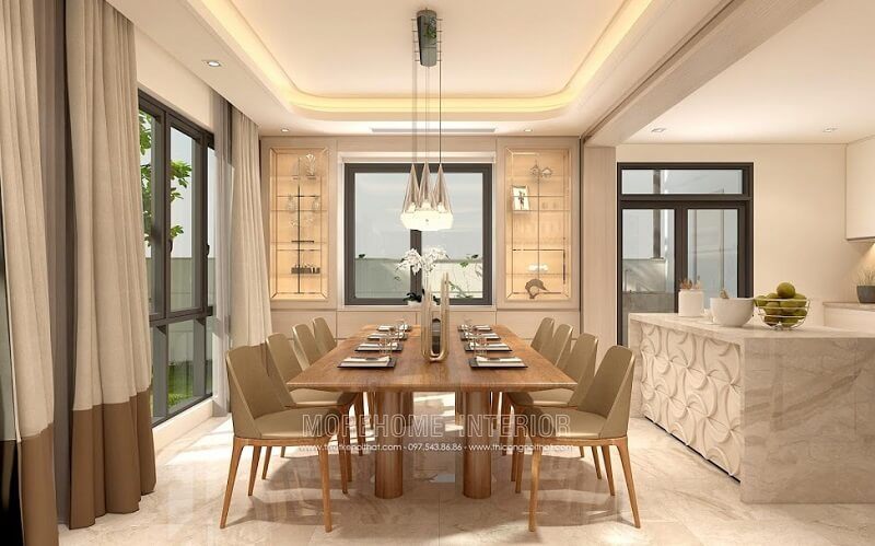 mẫu bàn ăn gỗ tự nhiên cao cấp cho phòng ăn sang trọng