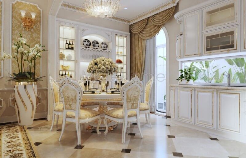 mẫu bàn ăn gỗ tự nhiên cao cấp cho phòng ăn sang trọng