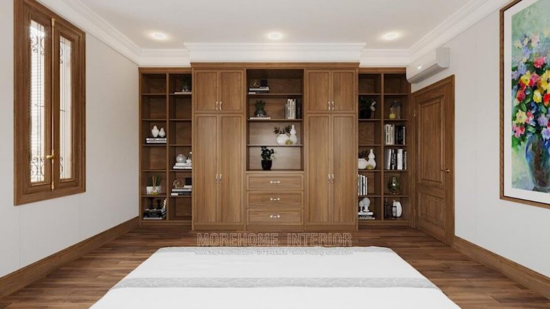 Tủ quần áo kết hợp kệ trang trí