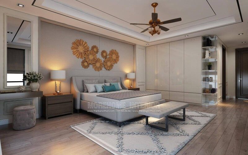 Tủ quần áo kết hợp kệ trang trí