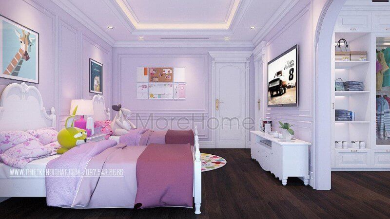 Trang trí nội thất phòng ngủ cho bé gái với gam màu dễ thương phù hợp với từng sở thích của trẻ